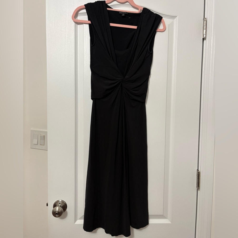 Lafayette 148 Classic Black Knot-Front Women's Dress fits 8-10